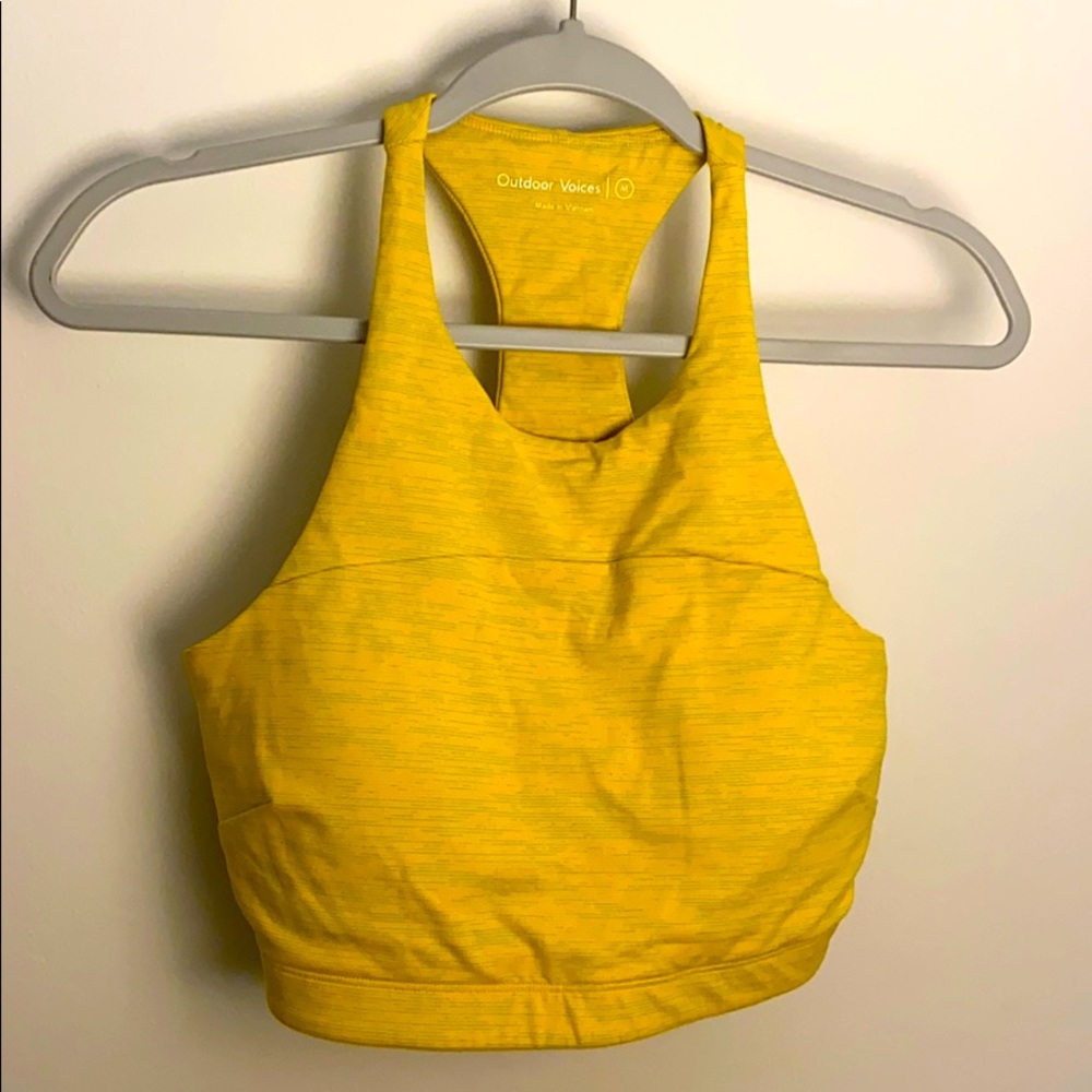 Outdoor Voices techsweat crop in sunshine yellow